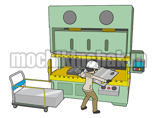 プレス機と作業員C(主線あり)
