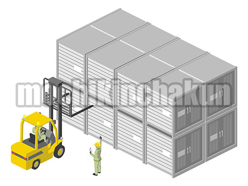 コンテナの積み降ろしA（カラー）