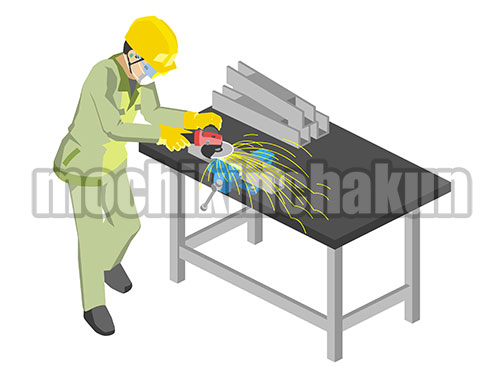 グラインダーで研磨（カラー）