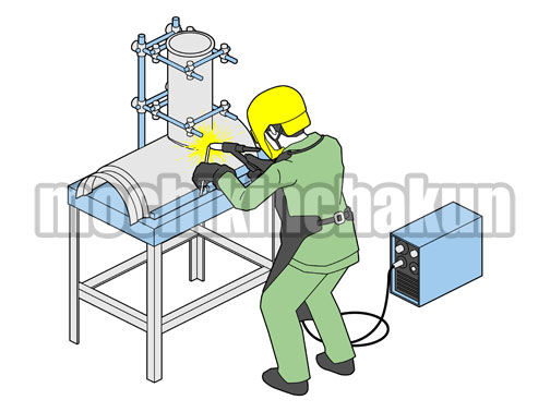 金属部品の溶接B（シンプル配色）