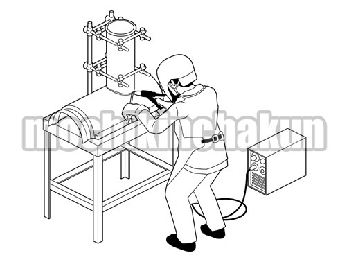 金属部品の溶接B（線画のみ）