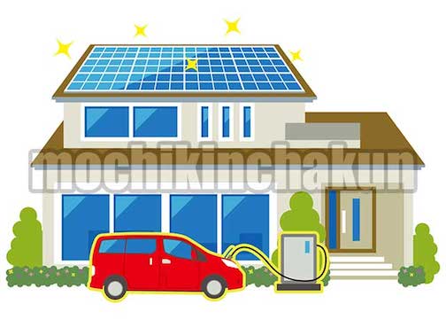 太陽光発電で電気自動車に蓄電