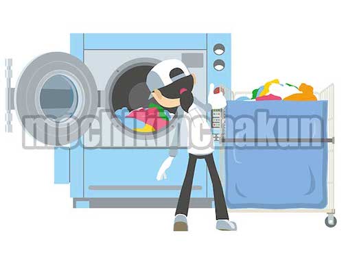 クリーニング会社の業務用洗濯機