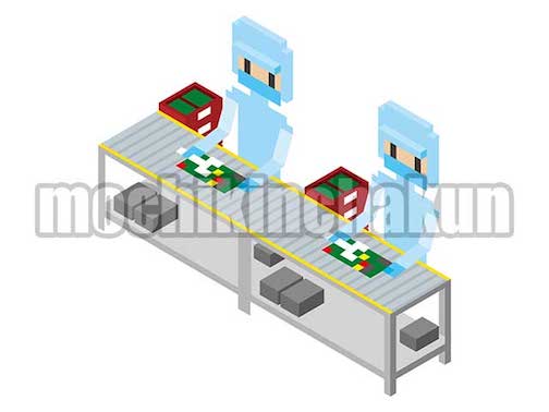 【アイソメトリック】機械部品製造ライン