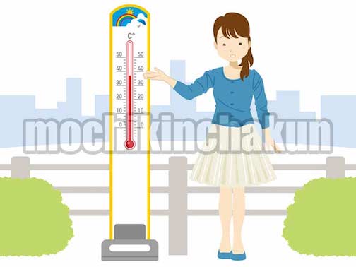 気温計と天気予報のお姉さん