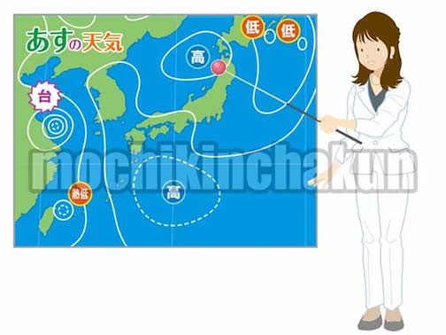 天気予報 イラスト素材 無料ダウンロード 商用利用可 もちきんちゃくん